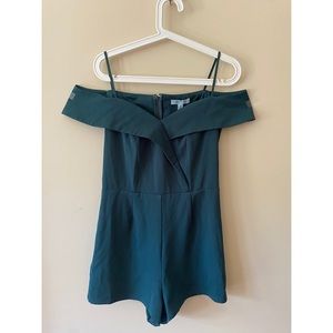 NWT Teal Off-The-Shoulder Romper